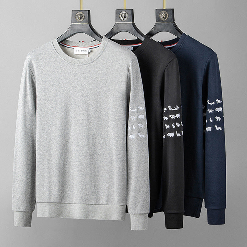 Men's Striped Long Sleeve Pullover Sweatshirt