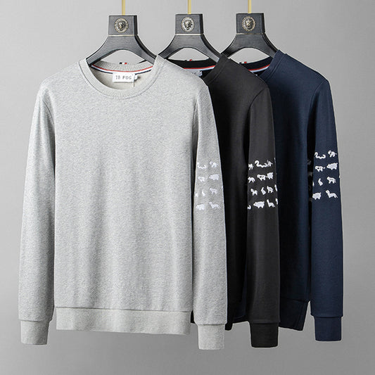 Men's Striped Long Sleeve Pullover Sweatshirt