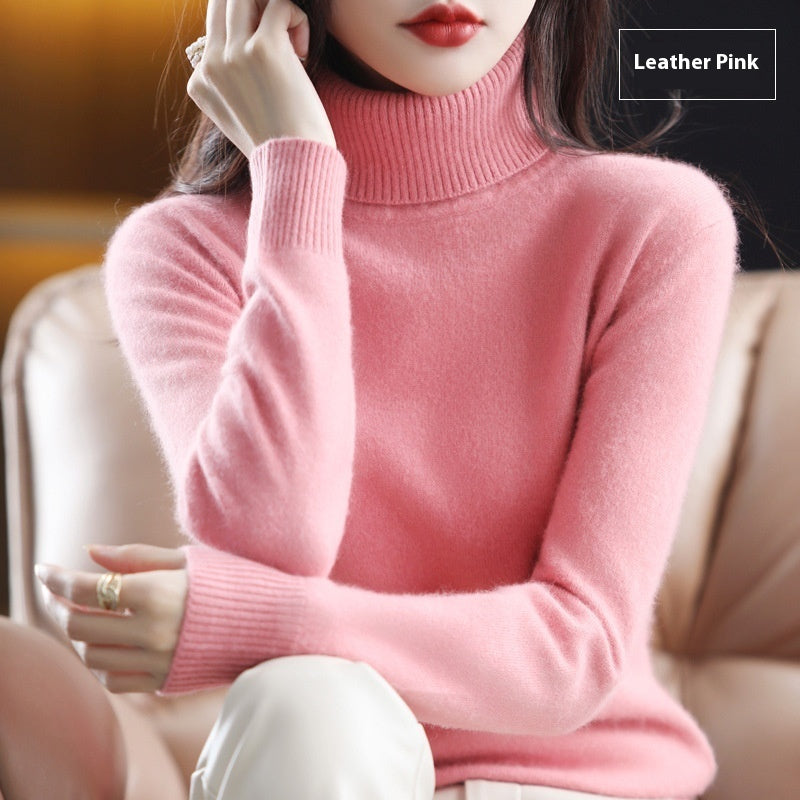 High Neck Inner Wear Loose Cashmere Knitted Bottoming Shirt