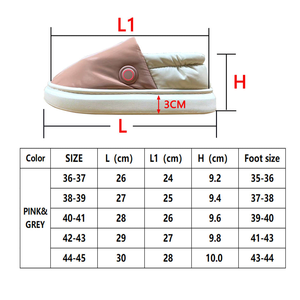 Long Endurance Battery Heating Cotton Shoes Warm Feet Heating Slippers