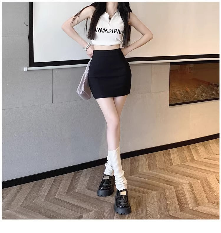 Black Suit Skirt New High Waist