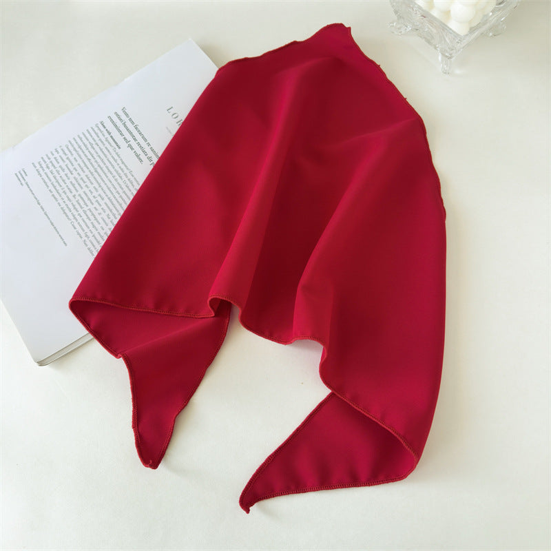 Women's Solid Color Fabric Bag Headscarf