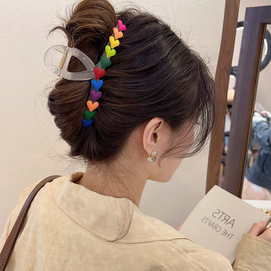 Rainbow Love Lovely Large Hairpin Girl