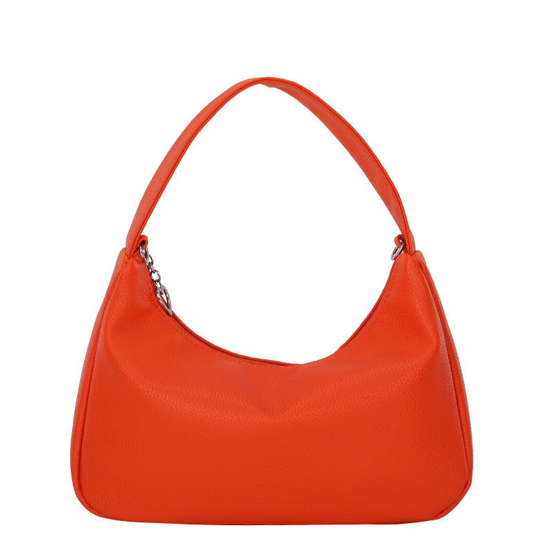 Simple Candy Color One Shoulder Underarm Bag Crescent