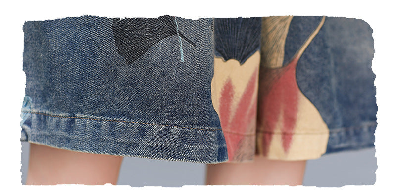 Thin Denim Printed Wide Leg Panties For Women
