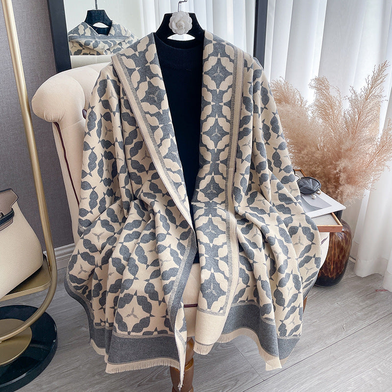High-end Double-sided Dual-use New Travel Artificial Cashmere Scarf Women