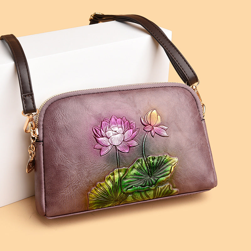 Ethnic-style Vintage Embossed And Carved Single-shoulder Bag