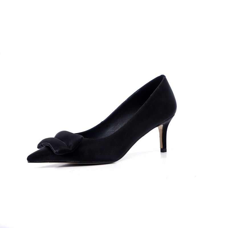 Spring New Cowhide Simple Fashion Single Shoes