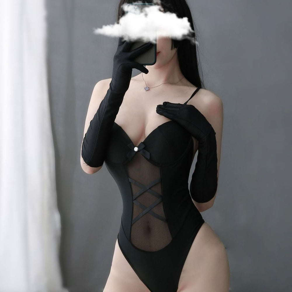 See-through One Piece Cup Buttocks Nightclub Bunny Girl