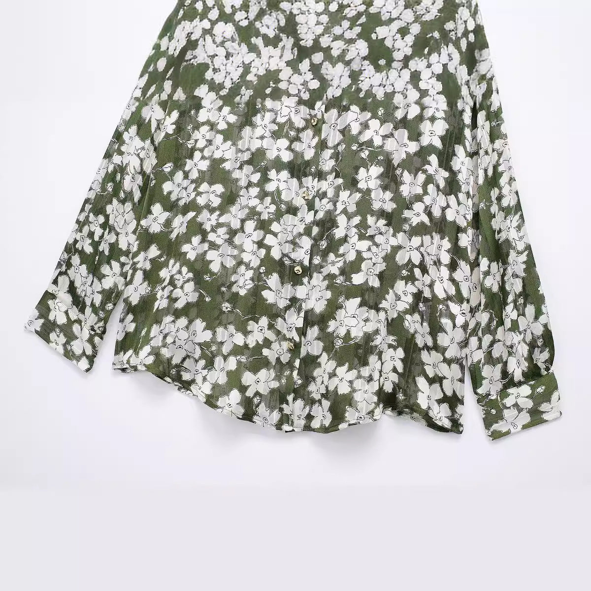 Temperament Leisure Flower Print Loose Casual Shirt