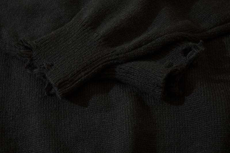 Street Tide Retro Four-pointed Star Round Neck Sweater For Men