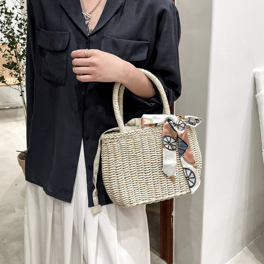 Woven Portable Women's Fashion Small  And Simple Small Square Bag