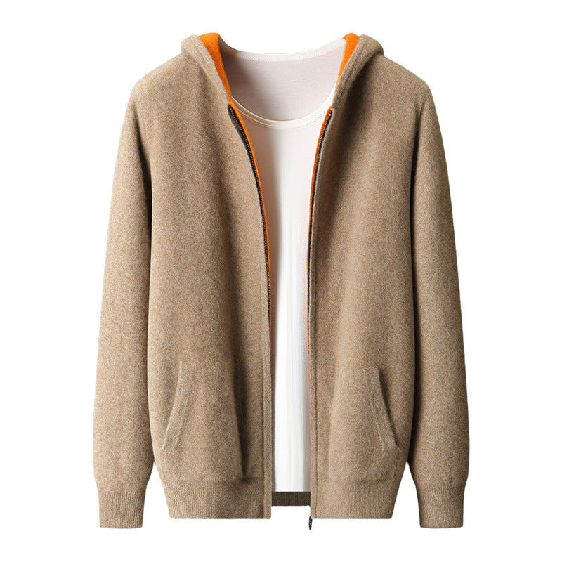 New Color-block Design Knitted Men's Jacket