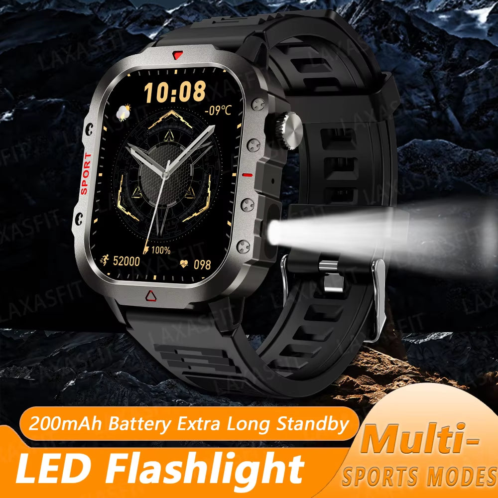 New Smart Watch LED Flashlight 2.01” HD Screen Bluetooth Talking Smart Watch Multi Sports Health Monitoring Smart Watch