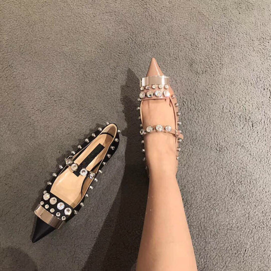 Pointed Toe Flat Shoes Baotou Single Shoes Women's Shoes Black