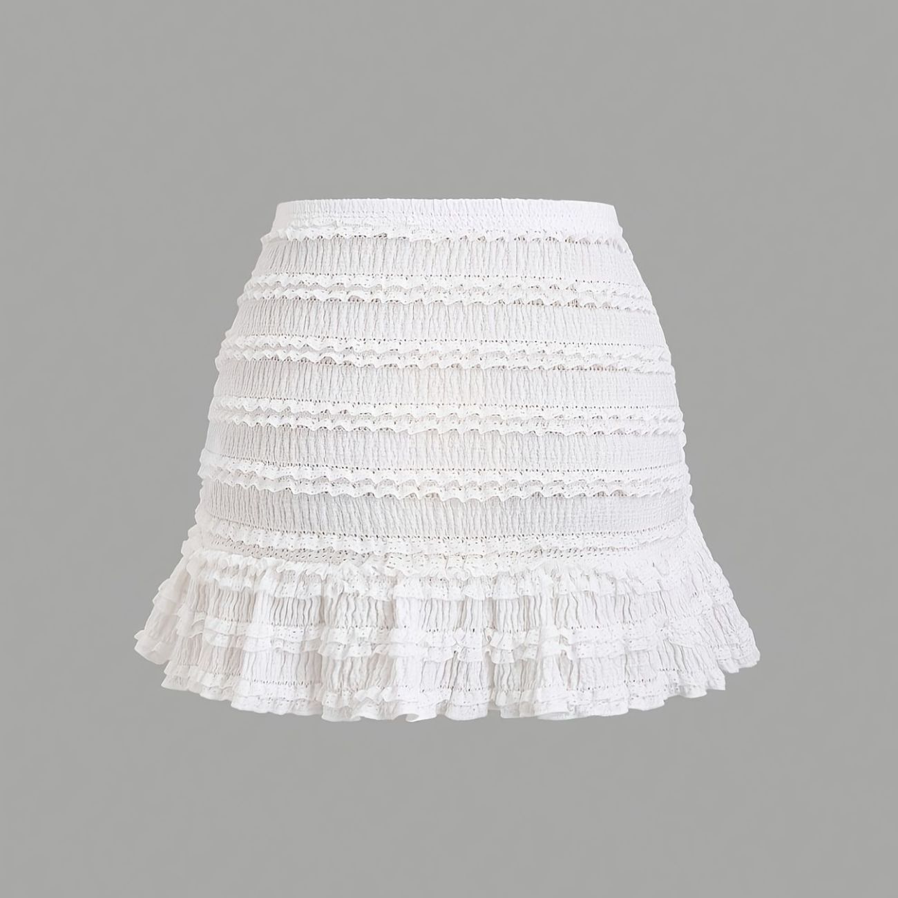 Womens Solid-Color Versatile Lace-trimmed Tutu Skirt
