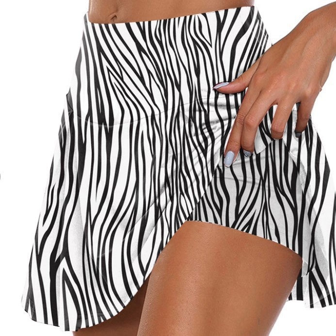 Printed Fake Two-piece Leggings Shorts