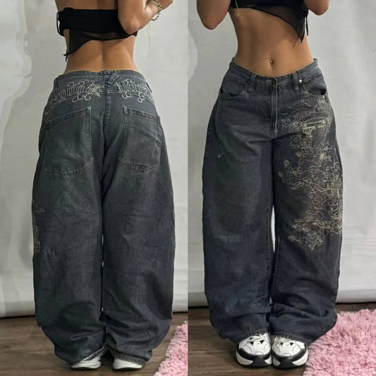 Amerikanske Retro High Street Wide Ben Jeans Til Kvinder Forår Og Efterår Nye