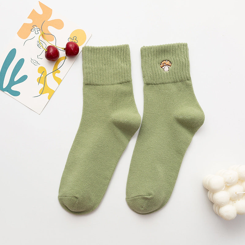 Women's Mid-calf Cartoon Mushroom Cute Cotton Socks