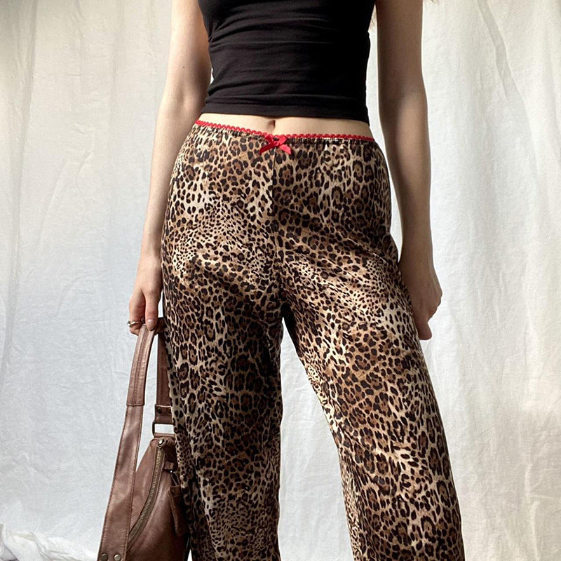 American Vintage Leopard Print Knitted Trousers