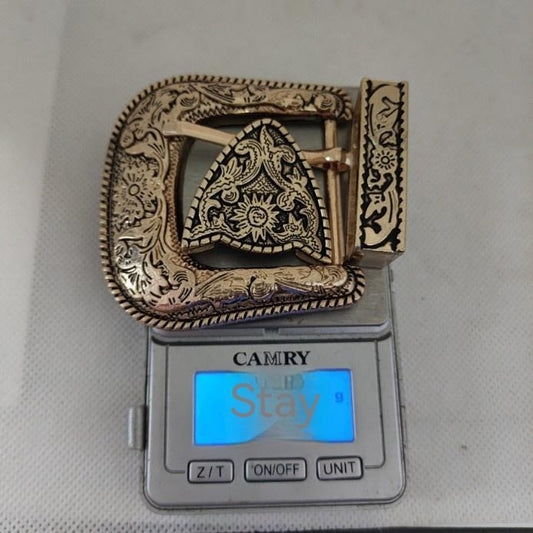 Retro Europe And America Ethnic Style Black Pattern Metal Belt Buckle