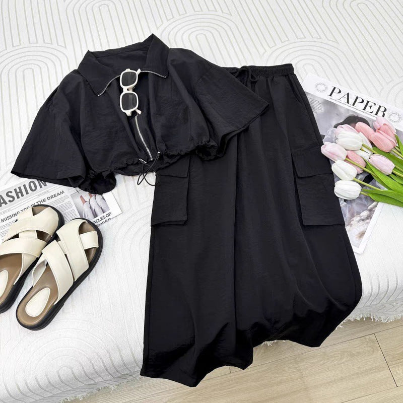 Womens Mid-Length Casual Fashion Two-Piece Set