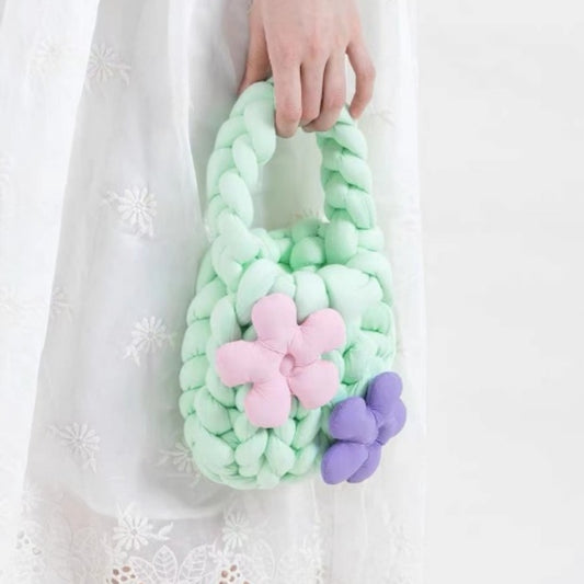 Hand-woven Bag Coarse Yarn Sweet Girl Style Hand Bag