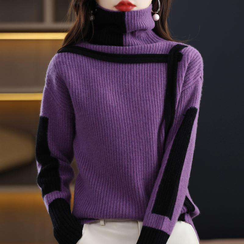 Retro Women's Sweater Turtleneck Autumn And Winter Loose