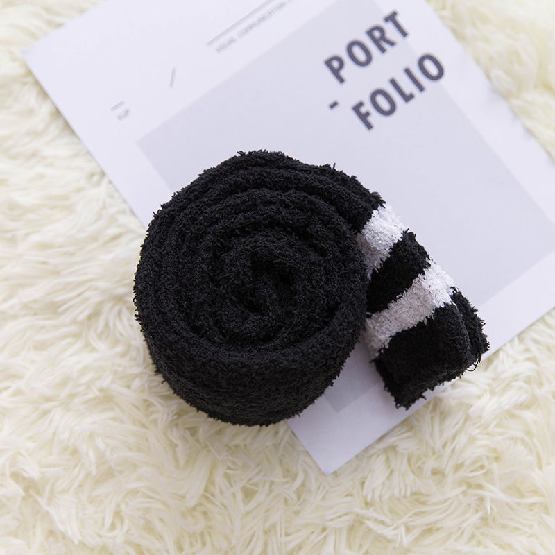 Fall Winter Over The Knee Plus Long Coral Fleece Floor Socks