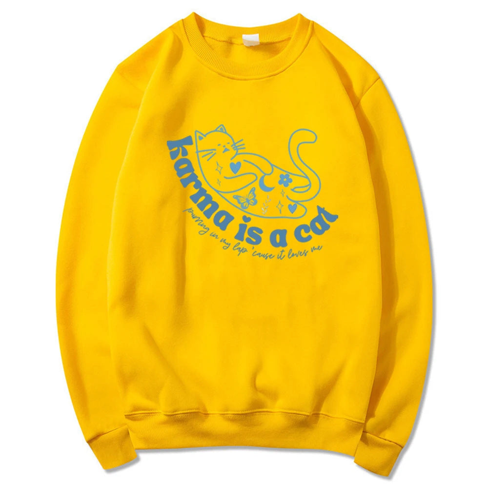 Retro sweatshirt til kvinder med rund hals