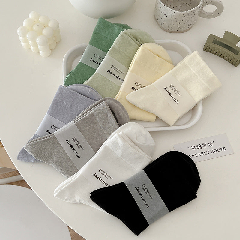 White Stacked Loose Mouth Socks
