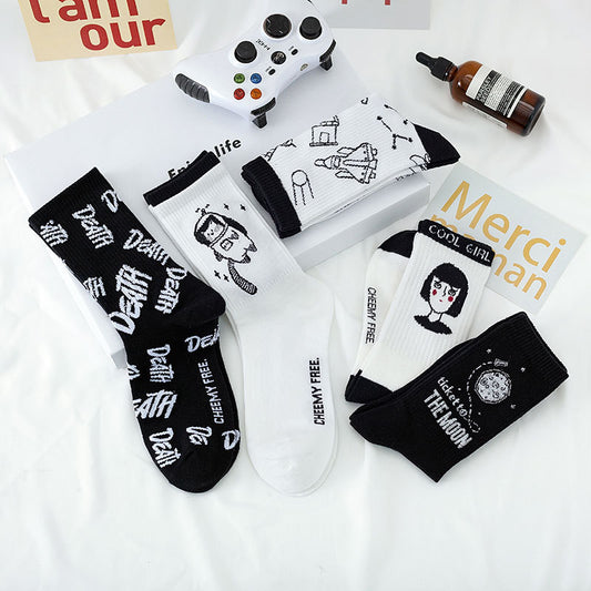 Preppy-style Womens High-top Athletic Odor-resistant Socks