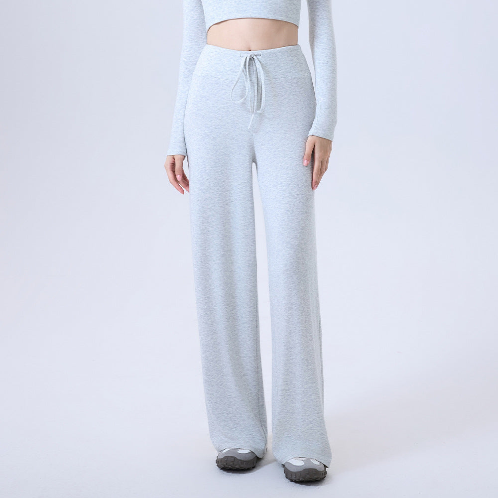 Draping Effect Sports Outdoor Running Yoga Straight-leg Pants