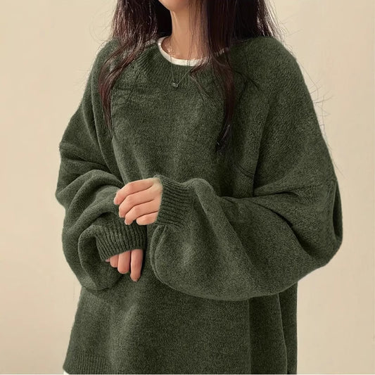 Idle Style Retro Crew Neck Pullover-sweater