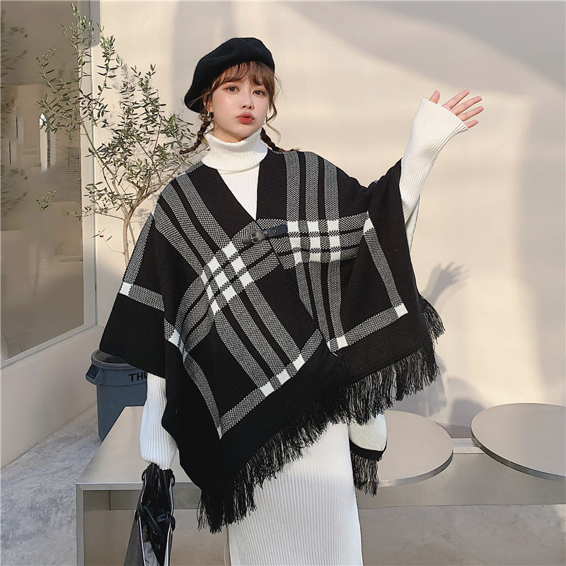 Fashion Casual Women's Plaid Warm Shawl Scarf
