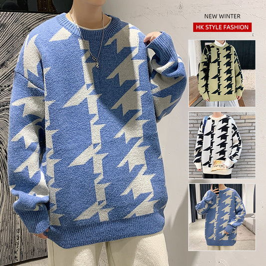 Men's Round Neck Pullover Casual Sweater