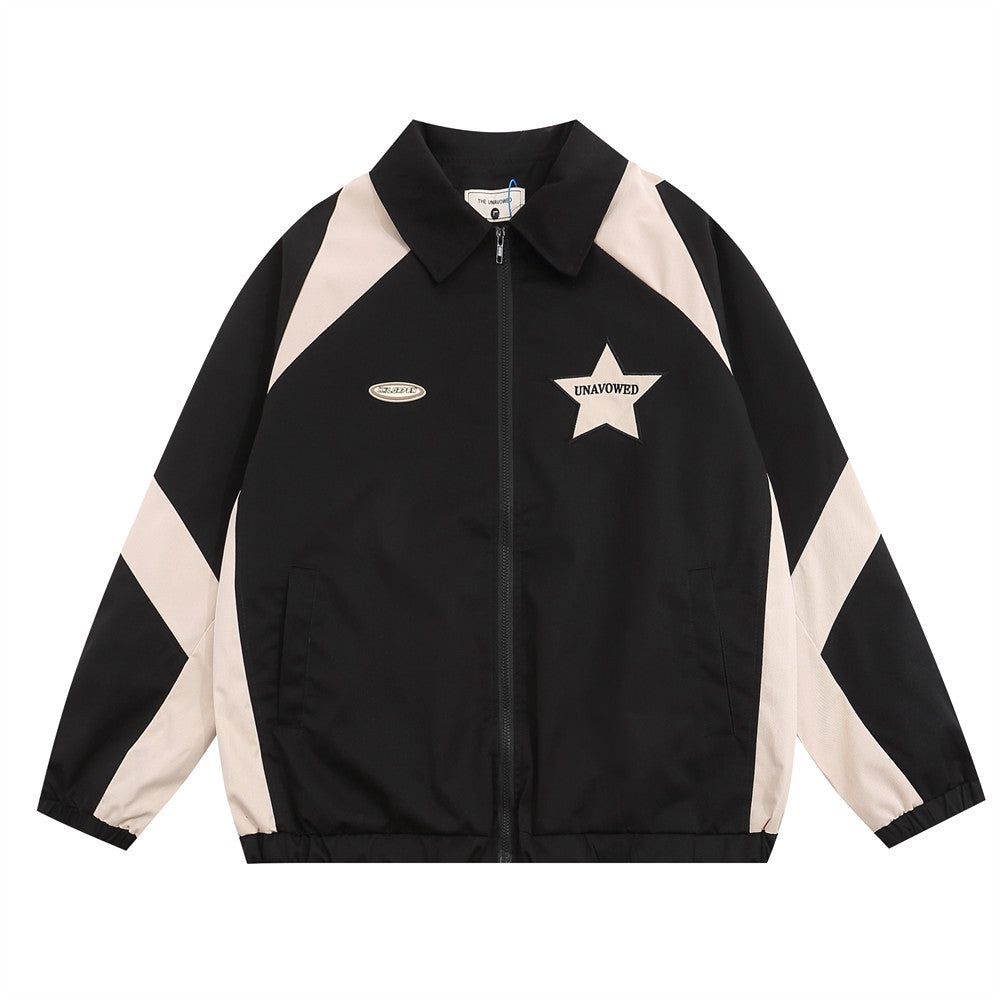 Men's Spring And Autumn Sports Loose Casual Polo Collar Pilot Baseball Uniform Fashion