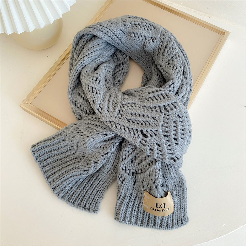 Women's All-match Earth Color Knitted Woolen Scarf