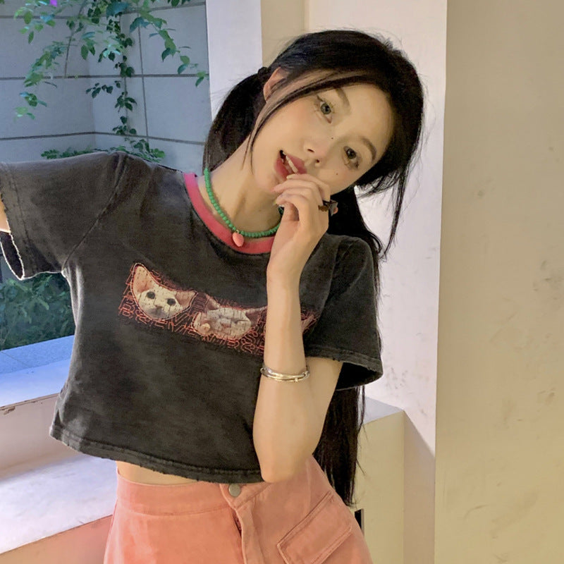 American Retro Hong Kong Chic Loose Top Ins