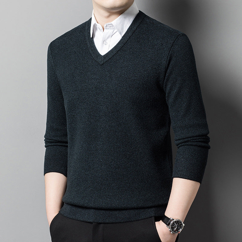 Woolen Sweater Men's Thick Men's Middle-aged Business
