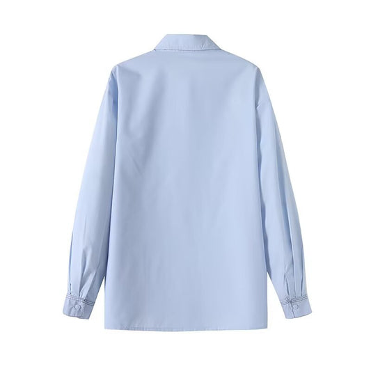 Loose And Simple Casual Waist Button Shirt