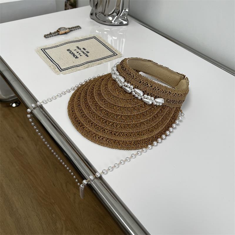 Handmade Pearl Chain Topless Hat Crossbody Outdoor