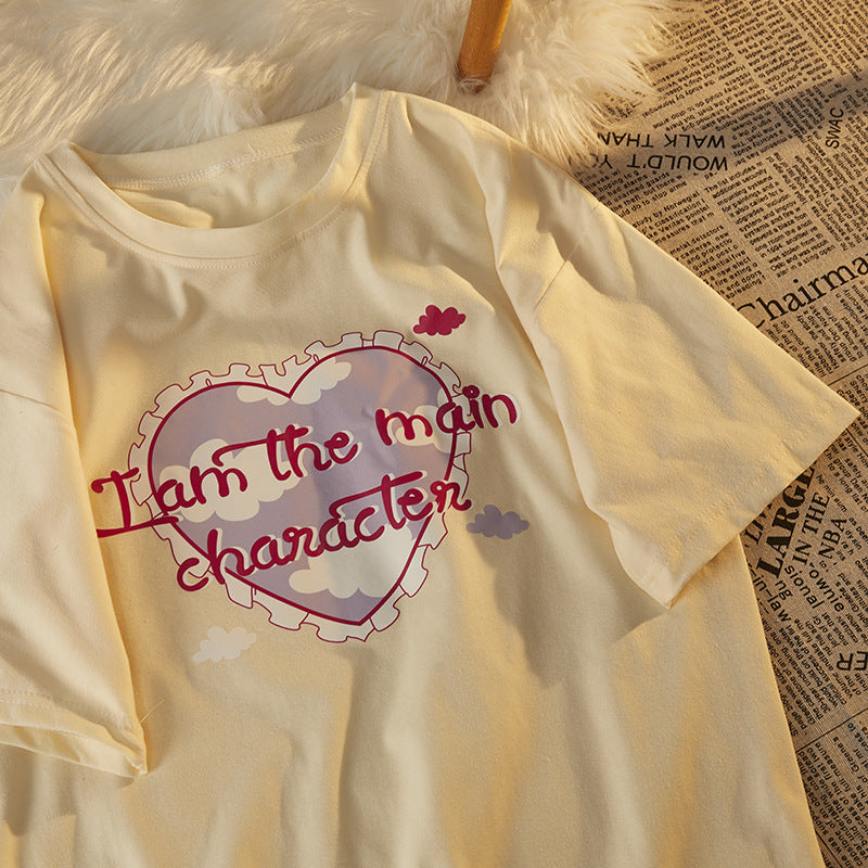 Womens All-Over Heart Short-Sleeve T-Shirt