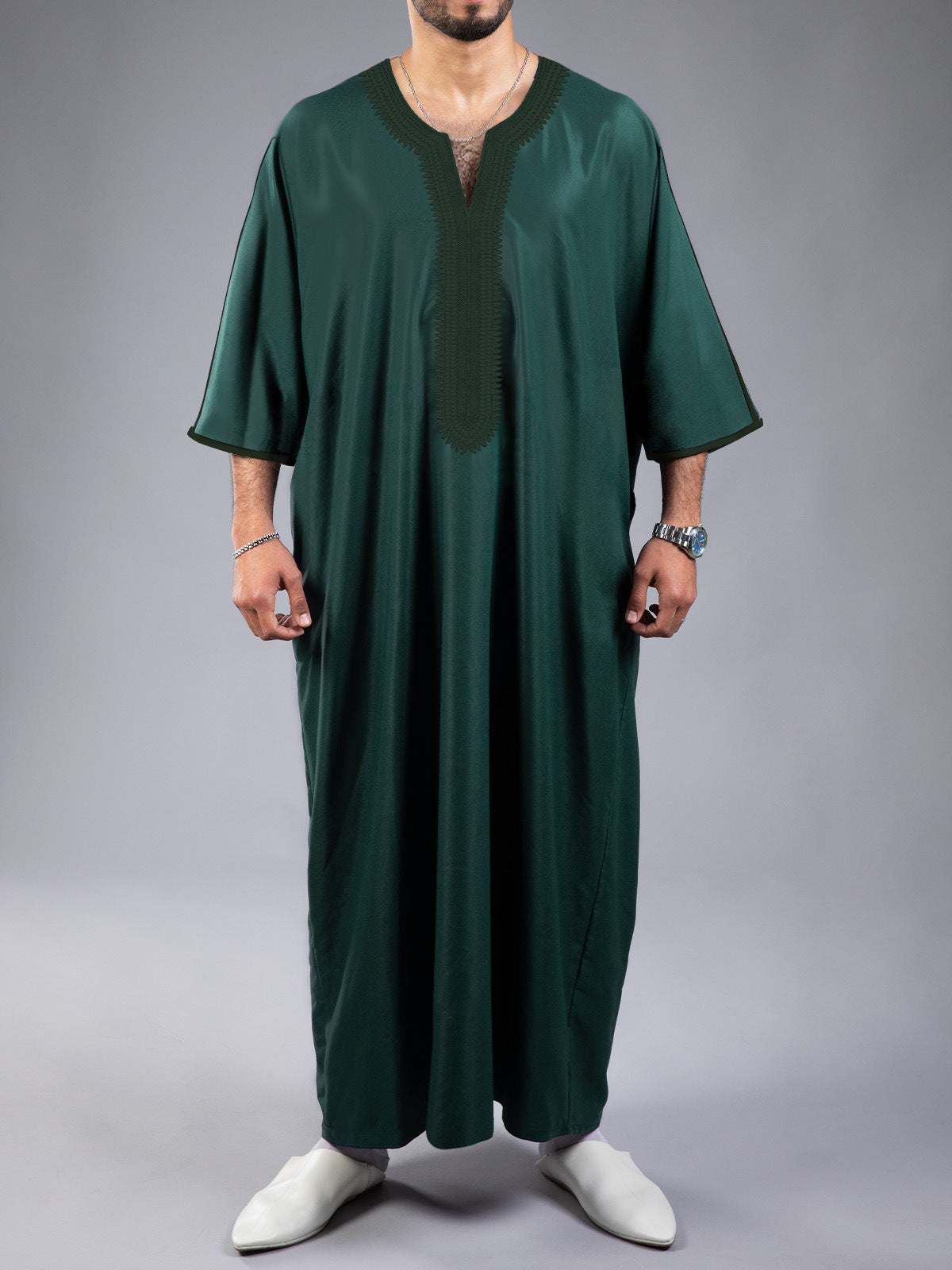 Digital-Print Ethnic Moroccan Mens Robe  3D