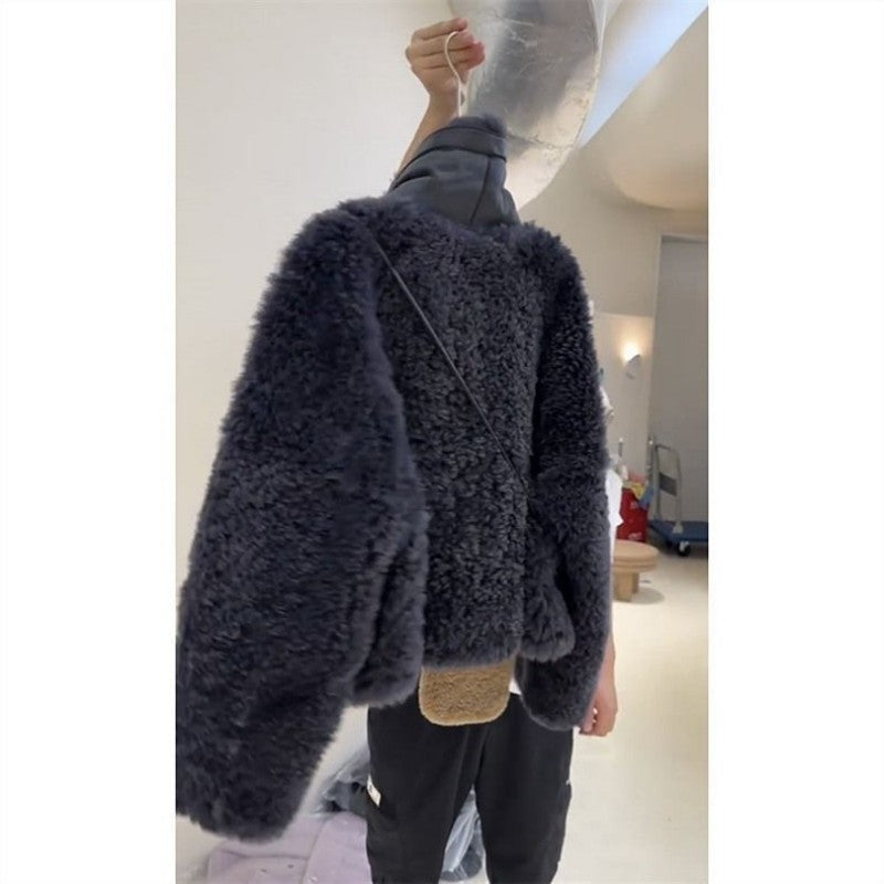 Thickened Fur One-piece Top For Women