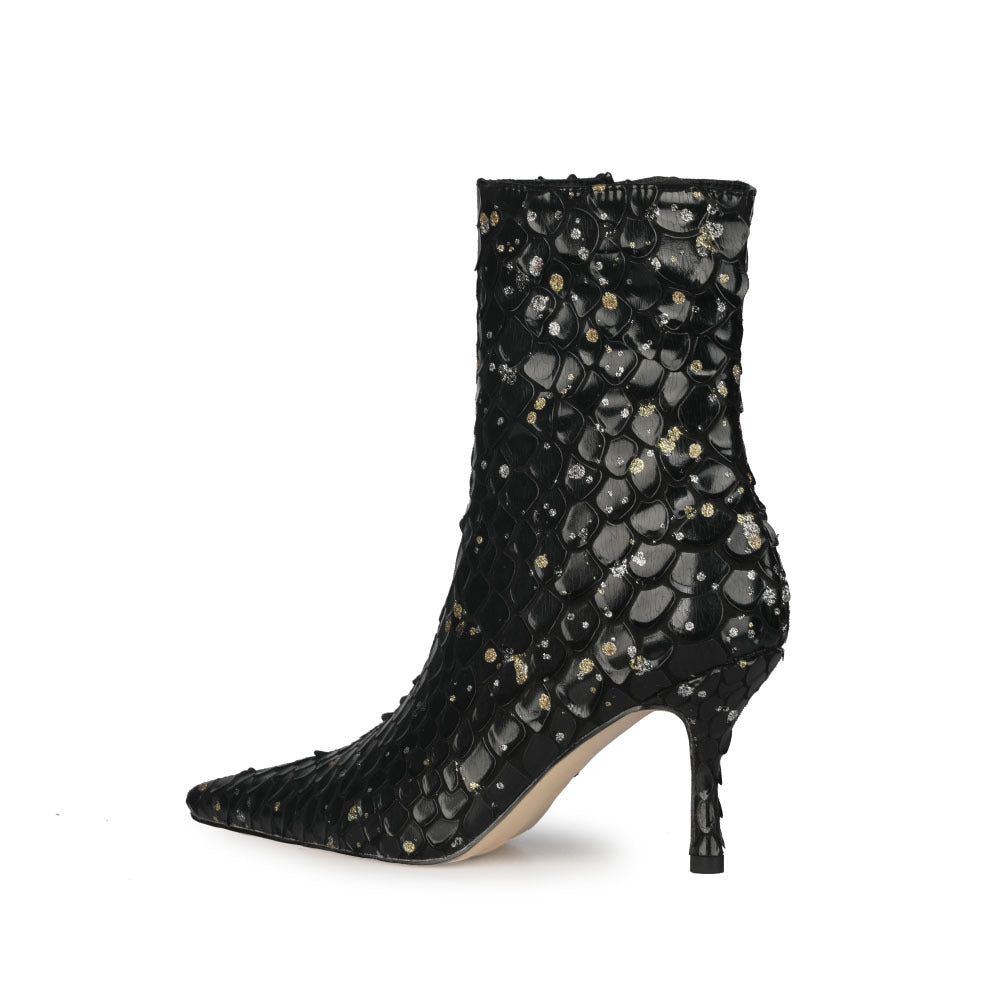 Spring Solid Color Sexy Fish Scale Short Boots