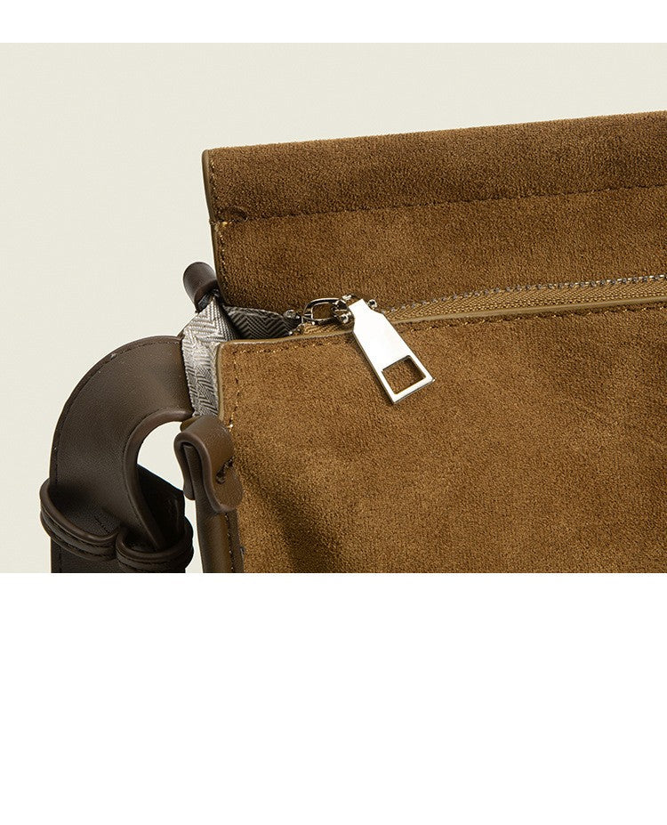 Vintage Suede Commuter One Shoulder Bucket Bag