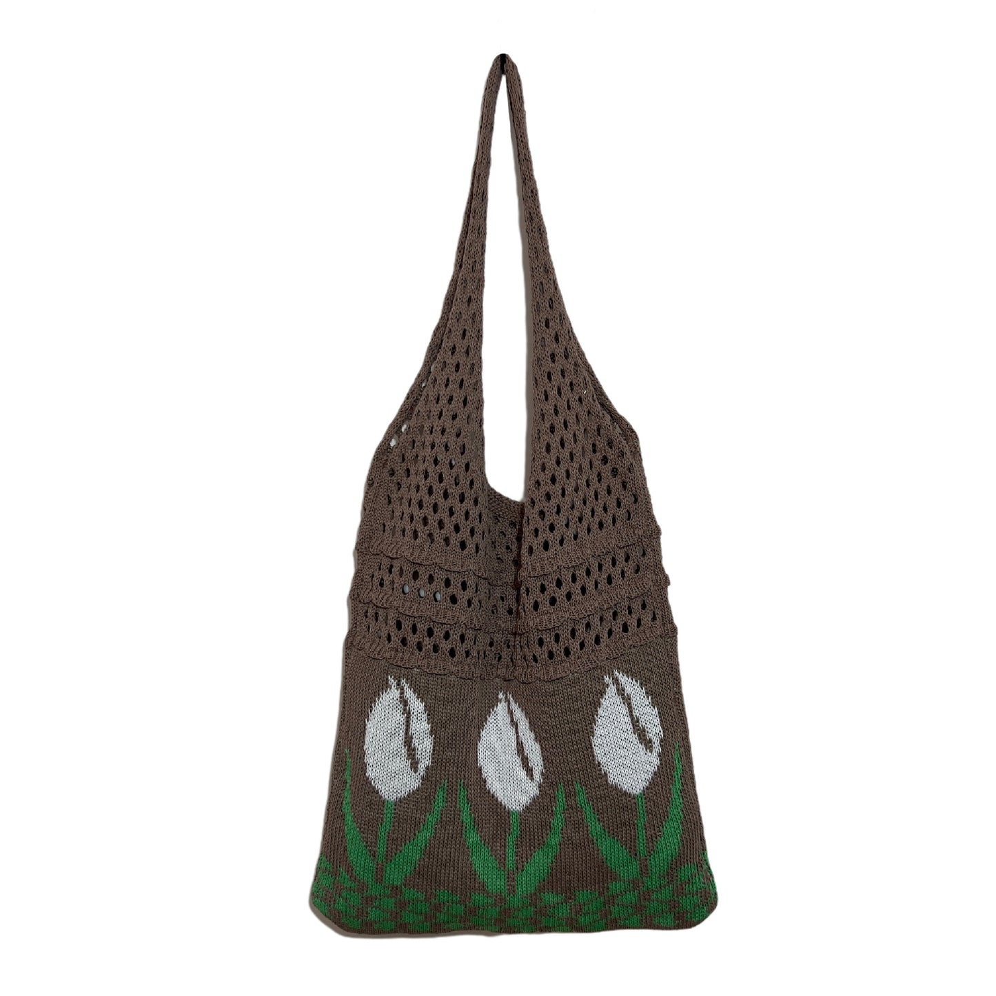 Flower Tulip Vintage Knitted Shoulder Bag