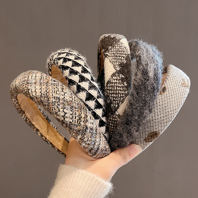 Hot Selling Retro French Style Plush Hair Band For Women