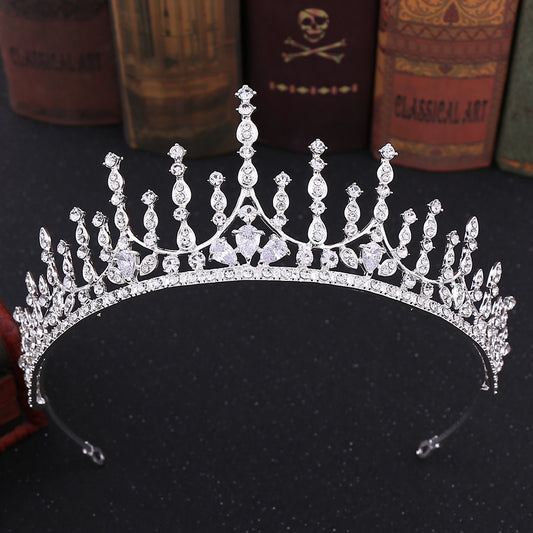 Geometric Alloy Bride Crown Inlaid With Zircon